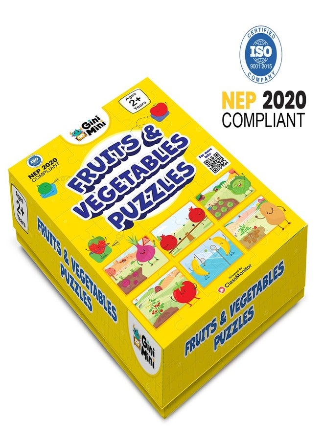 GiniMini Fruits & Vegetables Puzzle for Kids 2 3 4 5 Years | Educational 2 Piece Puzzle for Memory & Motor Skills | Return & Birthday Gifts for Boys & Girls - Image 5